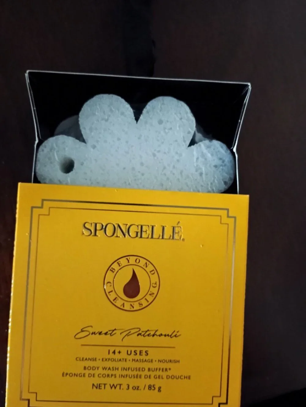 💛💛BNIB SPONGELLE SWEET PATCHOULI BODY WASH INFUSED BUFFER SPONGE